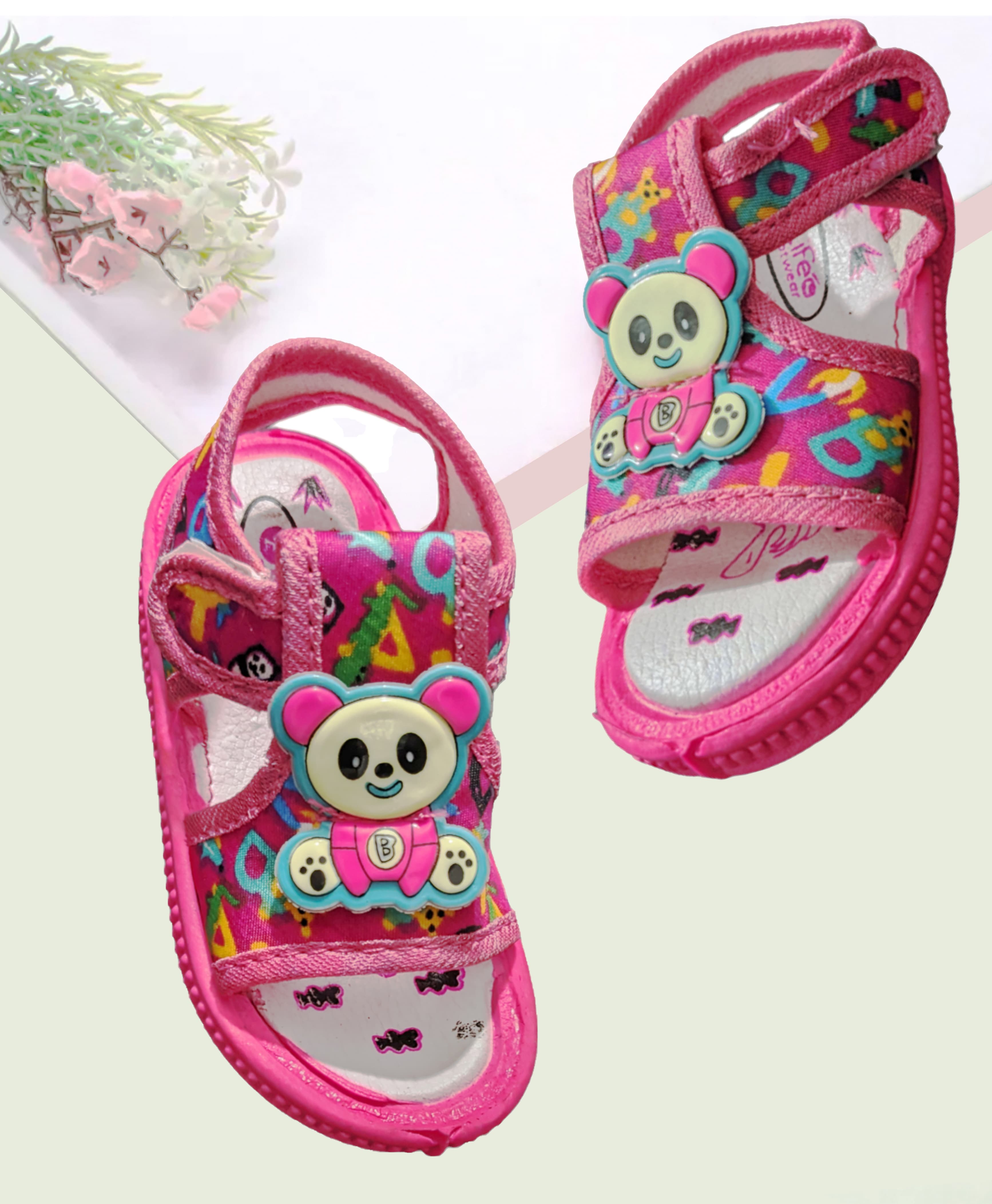 Kids Cartoon Appliqué Open-Toe Sandals with Hook-and-Loop Strap thumbnail 3