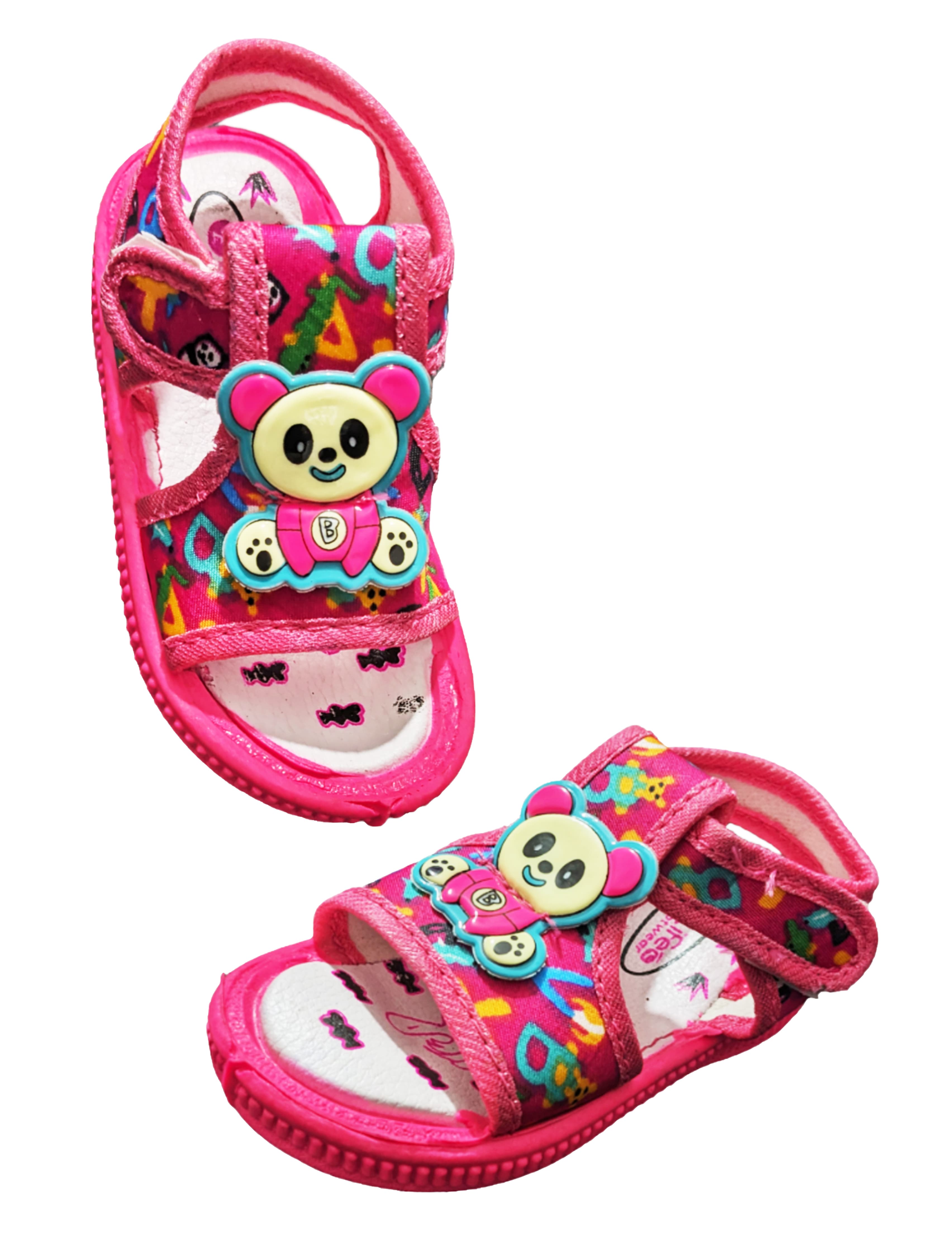 Kids Cartoon Appliqué Open-Toe Sandals with Hook-and-Loop Strap thumbnail 4