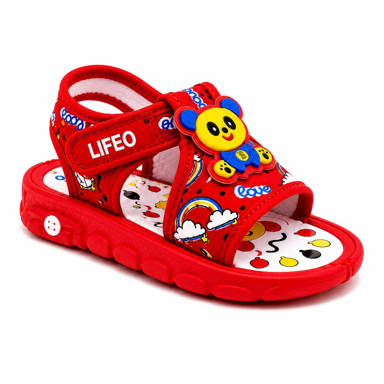 Infant Cartoon Bear Appliqué Open-Toe Sandals with Adjustable Ankle Strap thumbnail 4