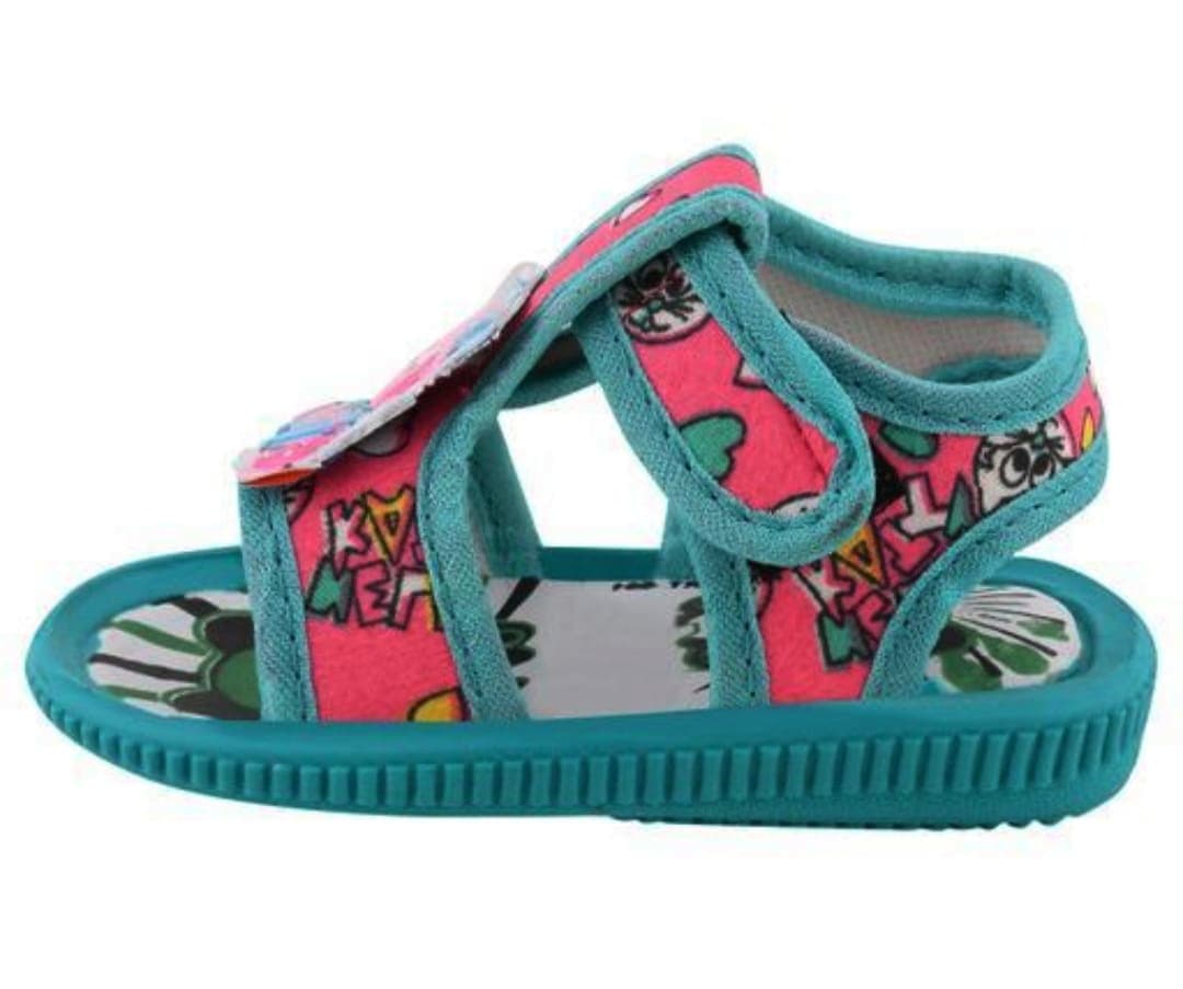 Toddler Open-Toe Cartoon Print Sandals with Hook-and-Loop Closure thumbnail 3
