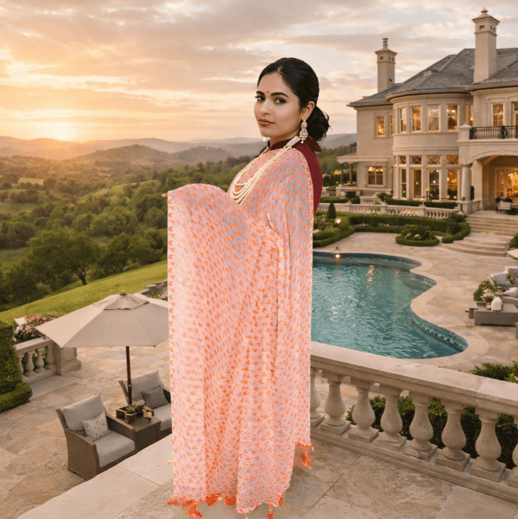 Printed Chiffon Saree With Tassel Pallu | Lightweight Ethnic Wear For Festive & Party Use thumbnail 5