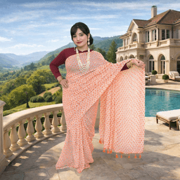 Printed Chiffon Saree With Tassel Pallu | Lightweight Ethnic Wear For Festive & Party Use