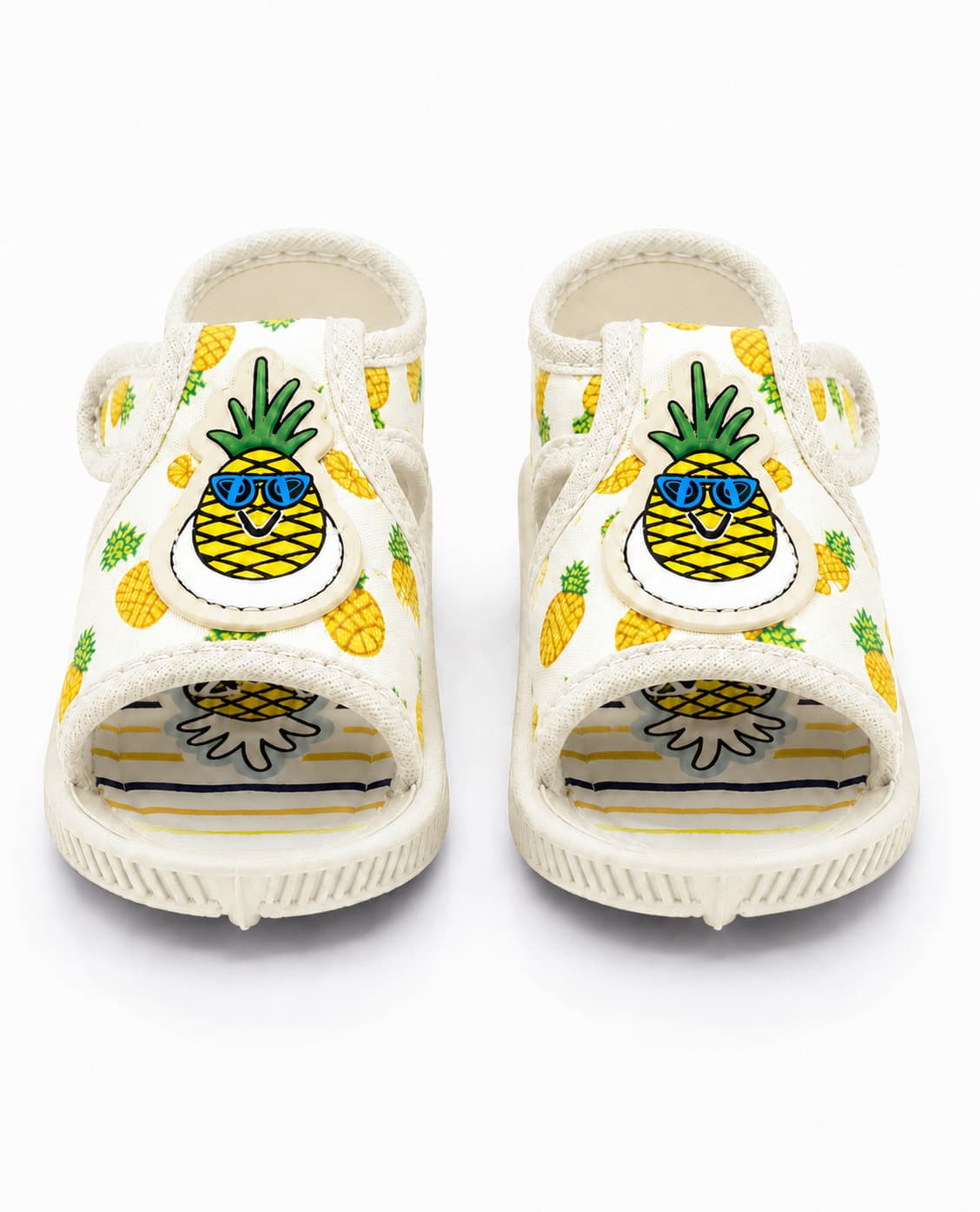 Infant Open-Toe Sandals with Pineapple Appliqué and Ankle Strap thumbnail 4
