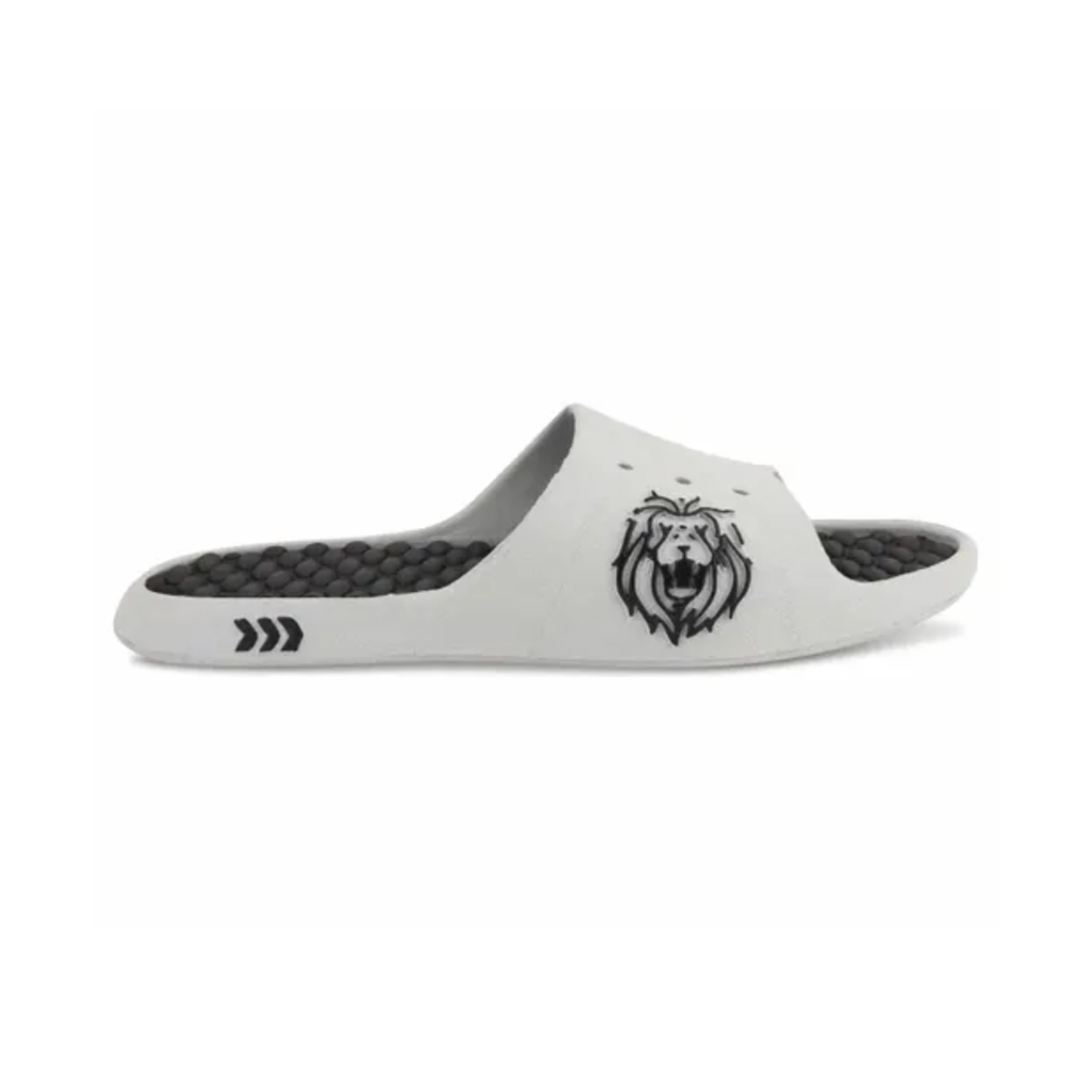 Men’s PVC Slide Slippers with Textured Footbed and Lion Motif thumbnail 5