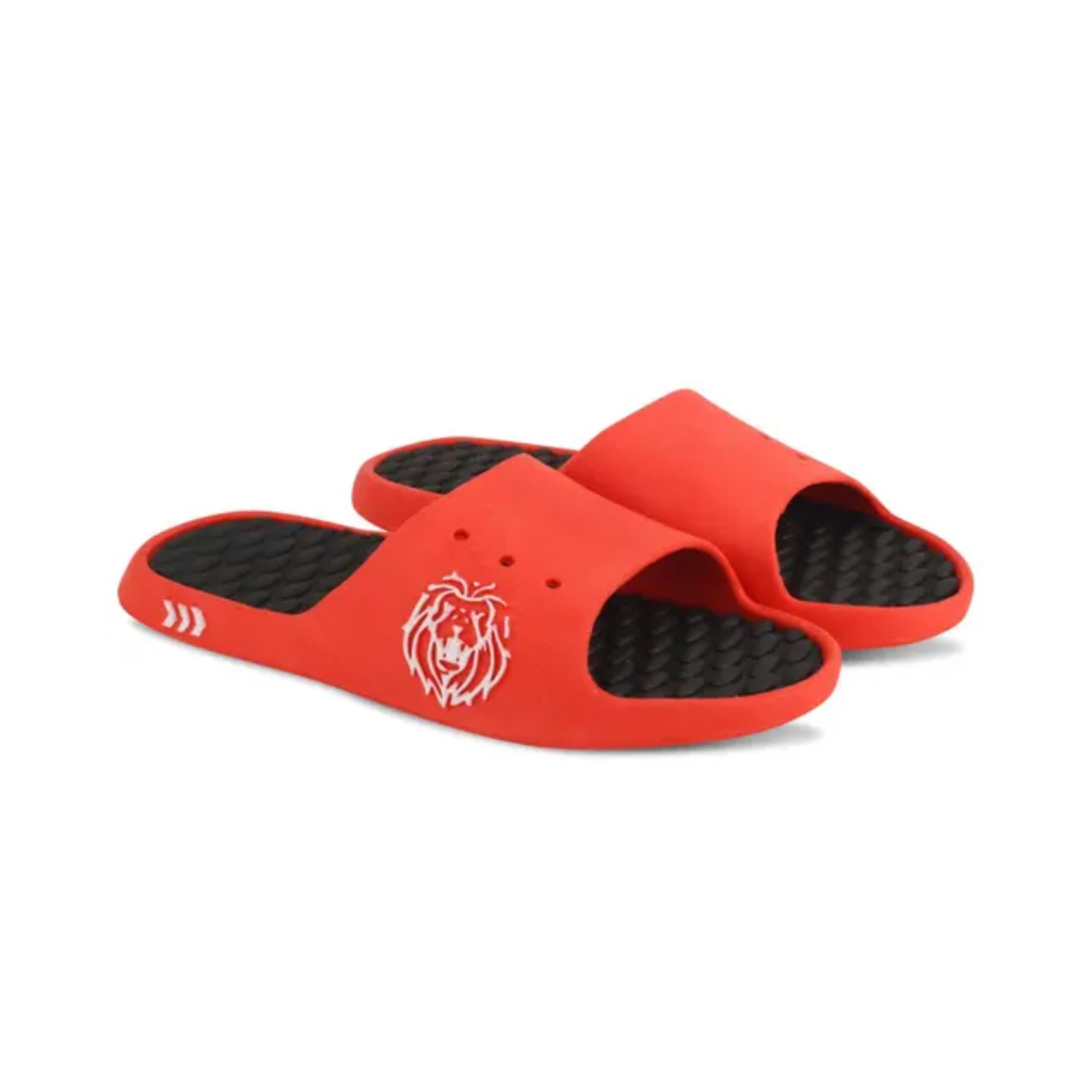 Men's Open-Toe Slip-On Slippers with Textured Footbed and Graphic Side Detail thumbnail 3