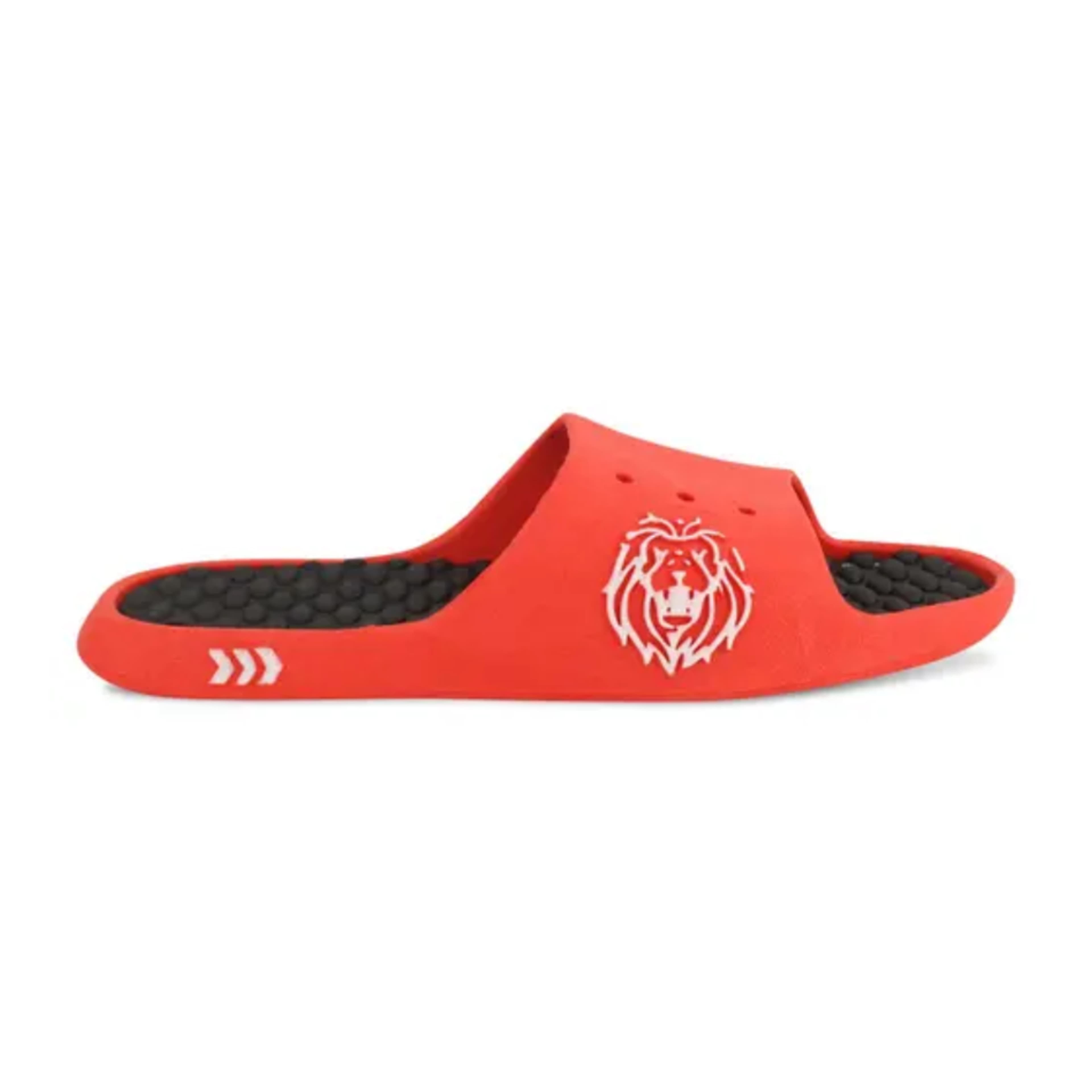 Men's Open-Toe Slip-On Slippers with Textured Footbed and Graphic Side Detail thumbnail 4