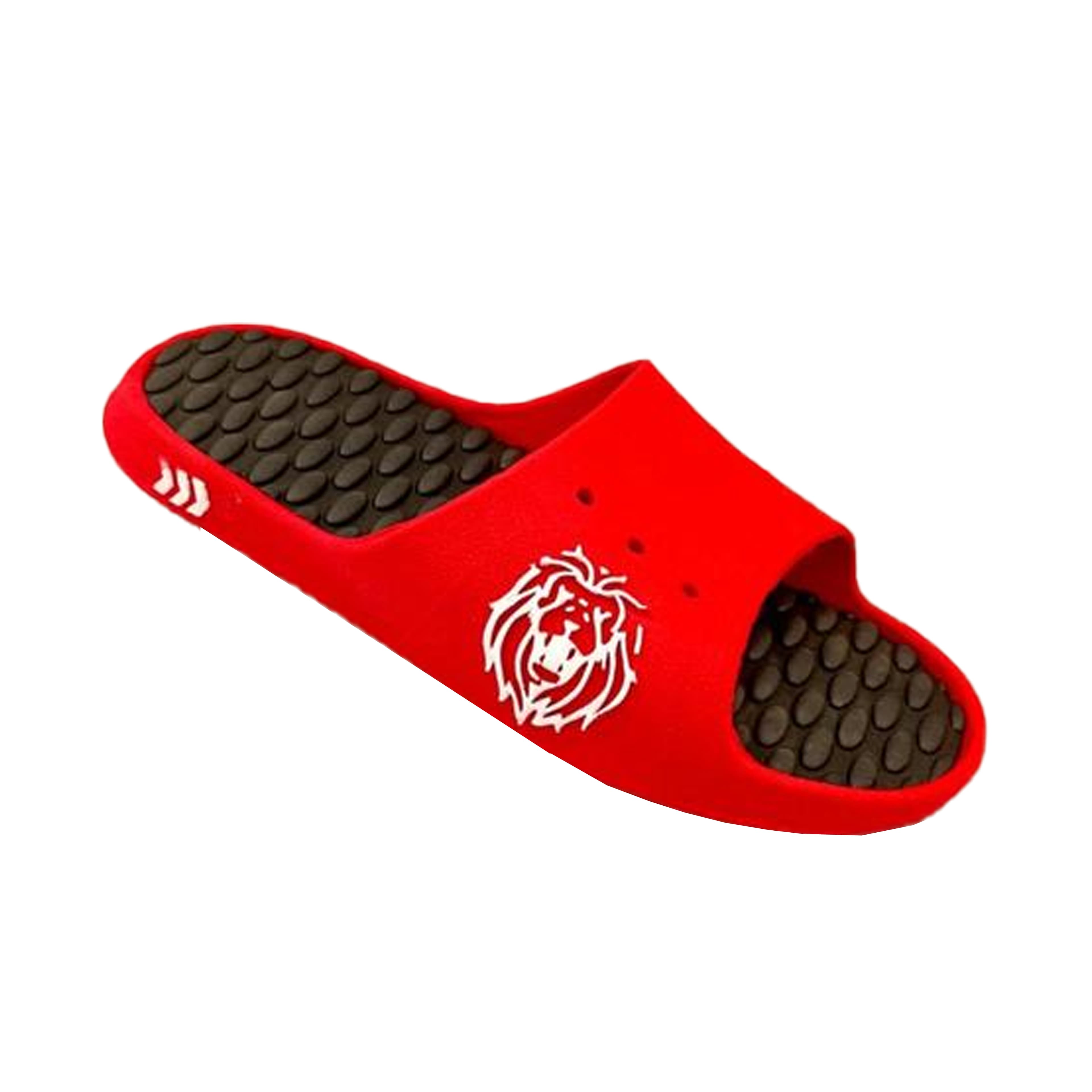 Men's Open-Toe Slip-On Slippers with Textured Footbed and Graphic Side Detail thumbnail 5