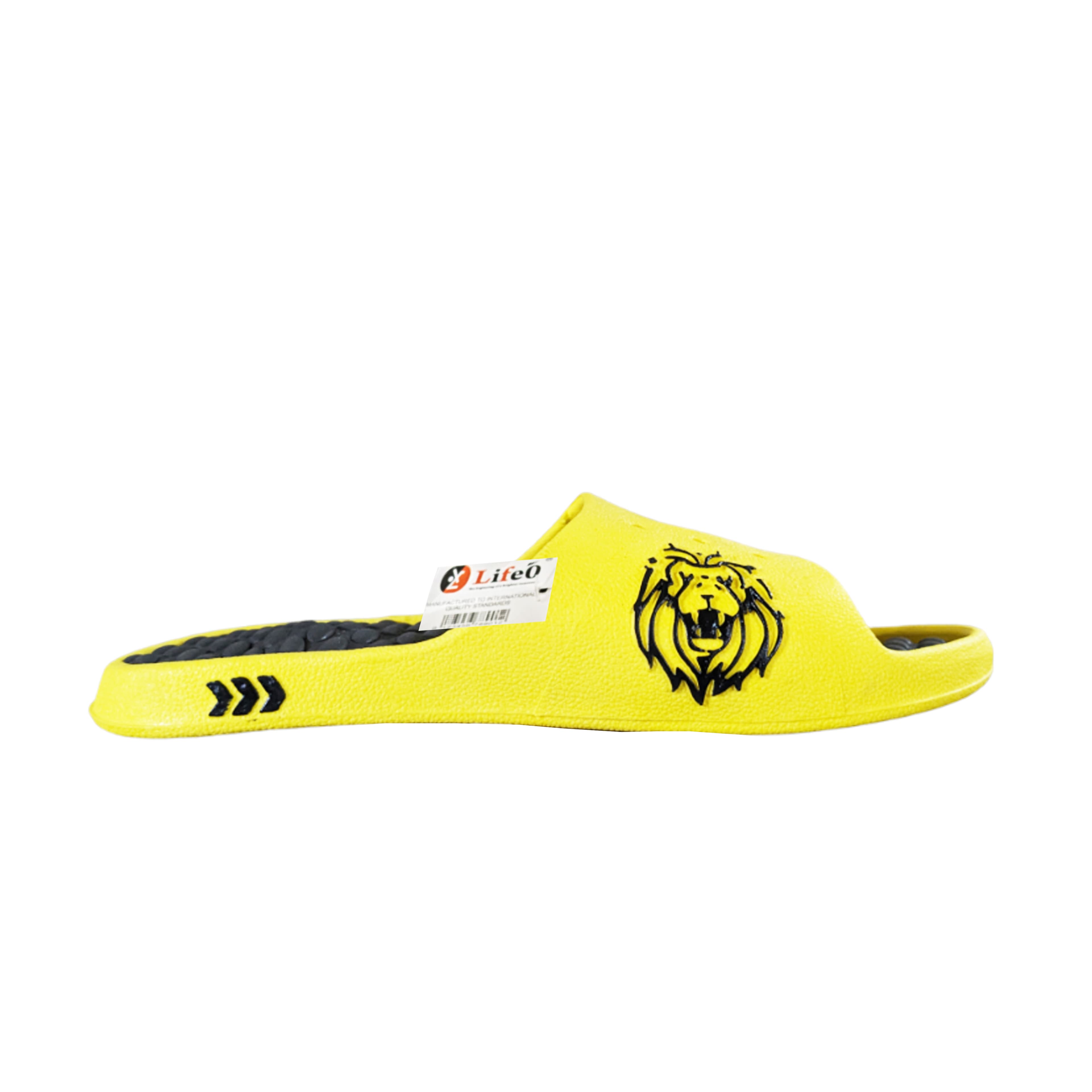 Men’s Lion Graphic Open-Toe Slide Slippers with Textured Footbed thumbnail 4
