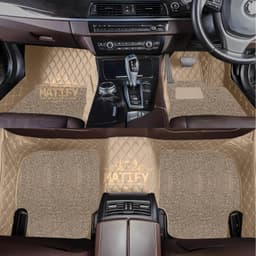 Floor Mats For Mahindra XUV 700 7 Seater || Luxury Leather Double Car Floor Mat Complete Set || 100% Waterproof And Washable || Color : Beige