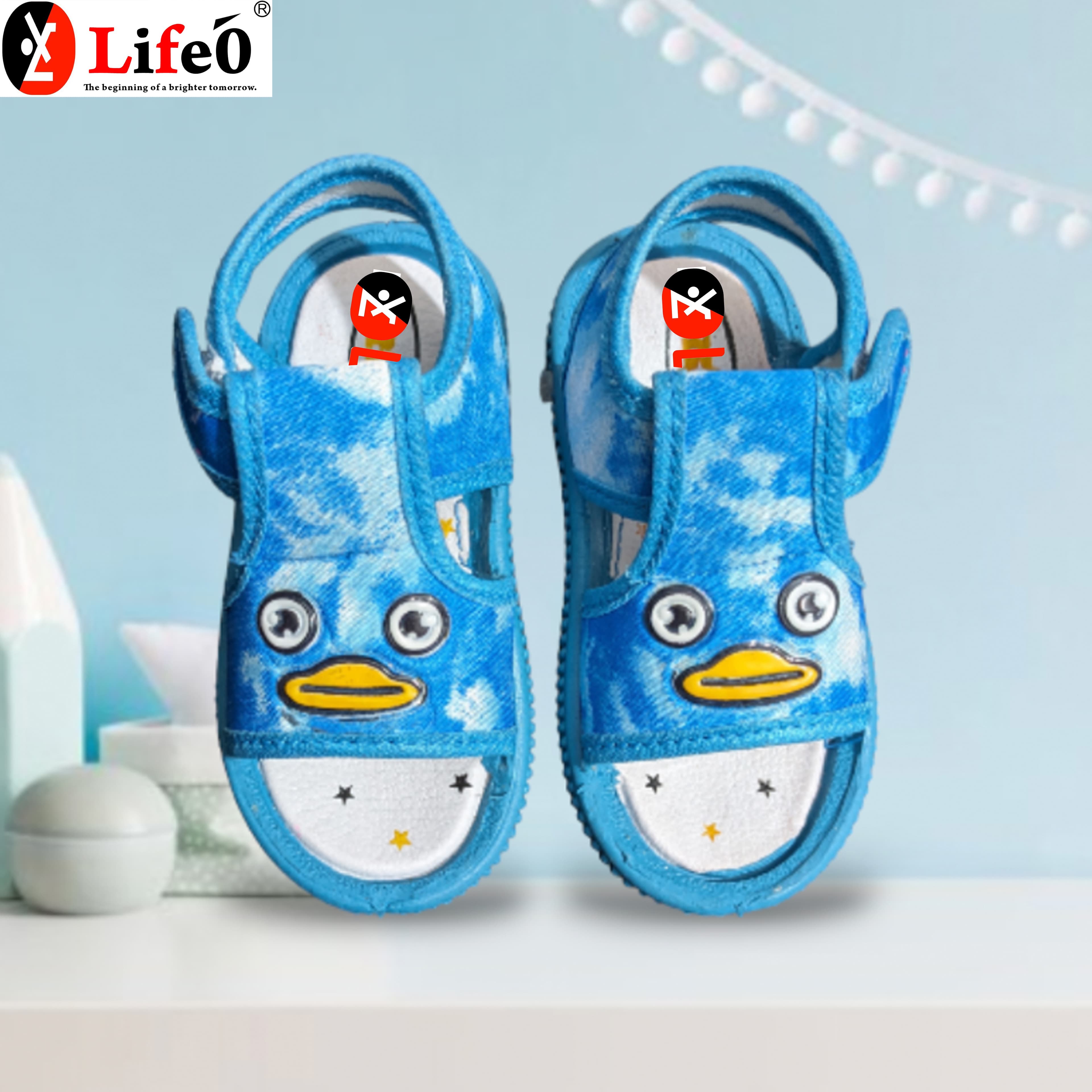 Infant Cartoon Face Open-Toe Sandals with Hook-and-Loop Ankle Strap thumbnail 3