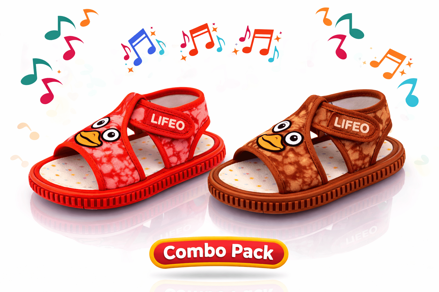 Kids Cartoon Face Open-Toe Sandals with Adjustable Hook-and-Loop Strap thumbnail 5