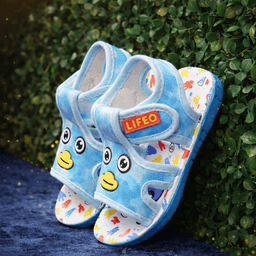 Baby Cartoon Duck Applique Open-Toe Hook-and-Loop Sandals