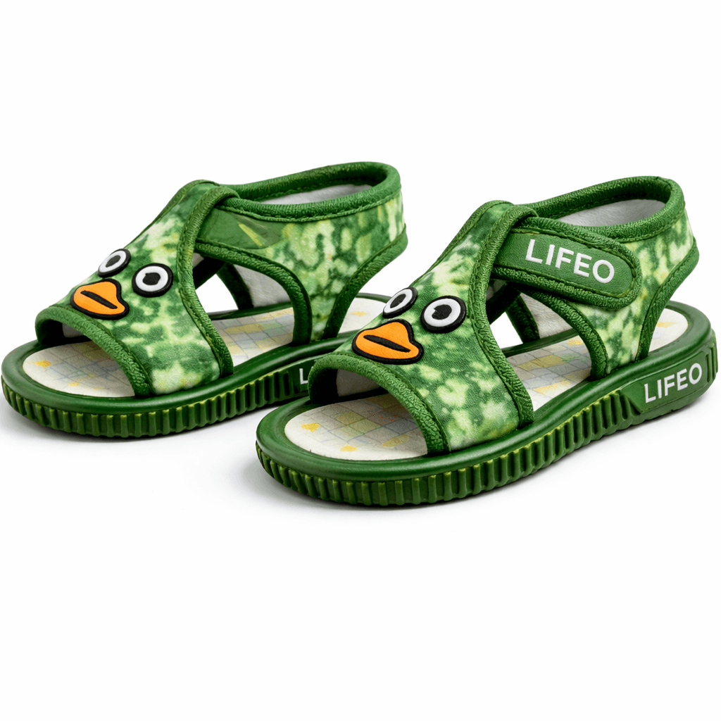 Toddler Cartoon Duck Open-Toe Sandals with Hook-and-Loop Ankle Strap thumbnail 4