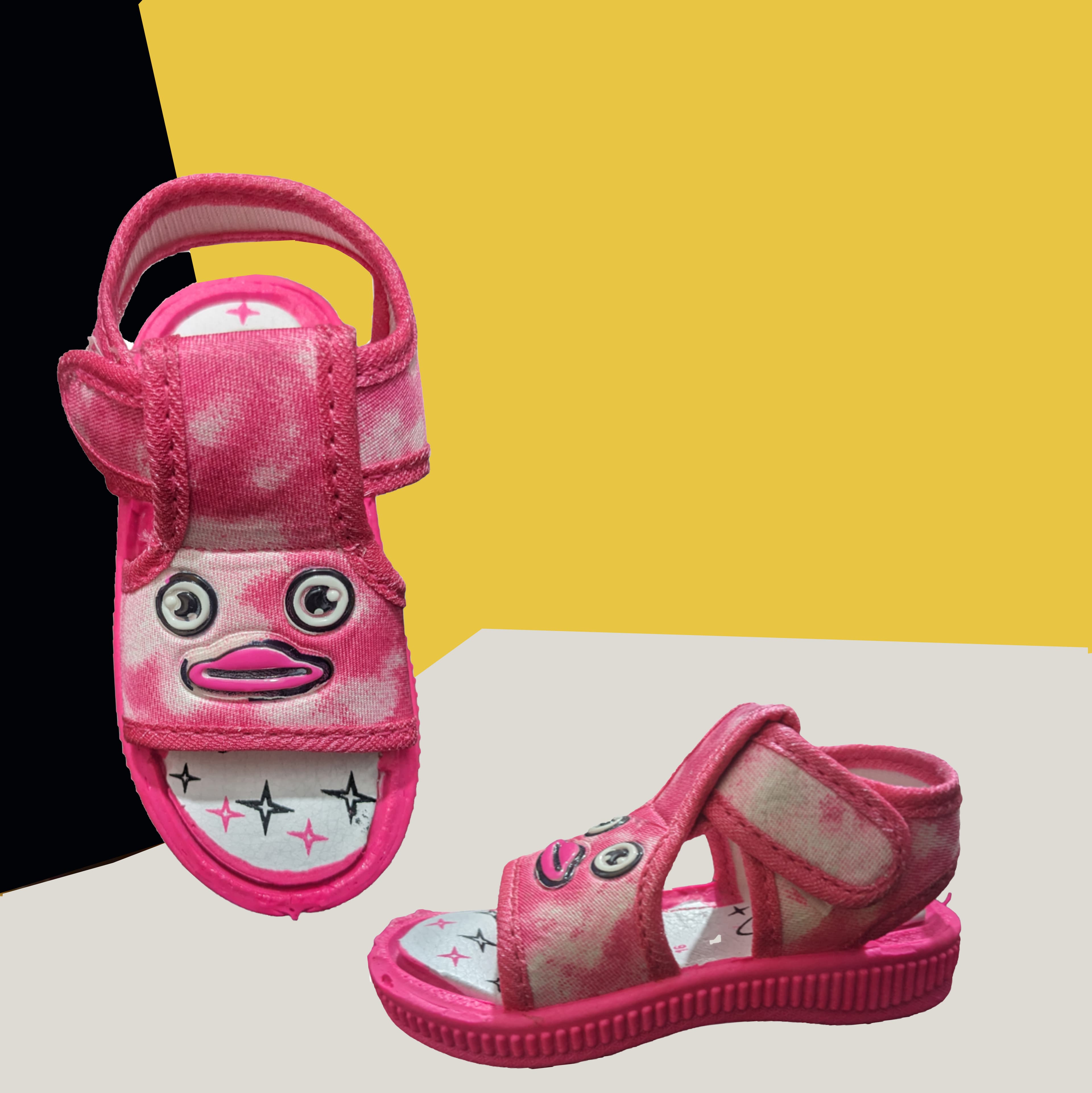 Girls Cartoon Face Open-Toe Sandals with Adjustable Back Strap thumbnail 3