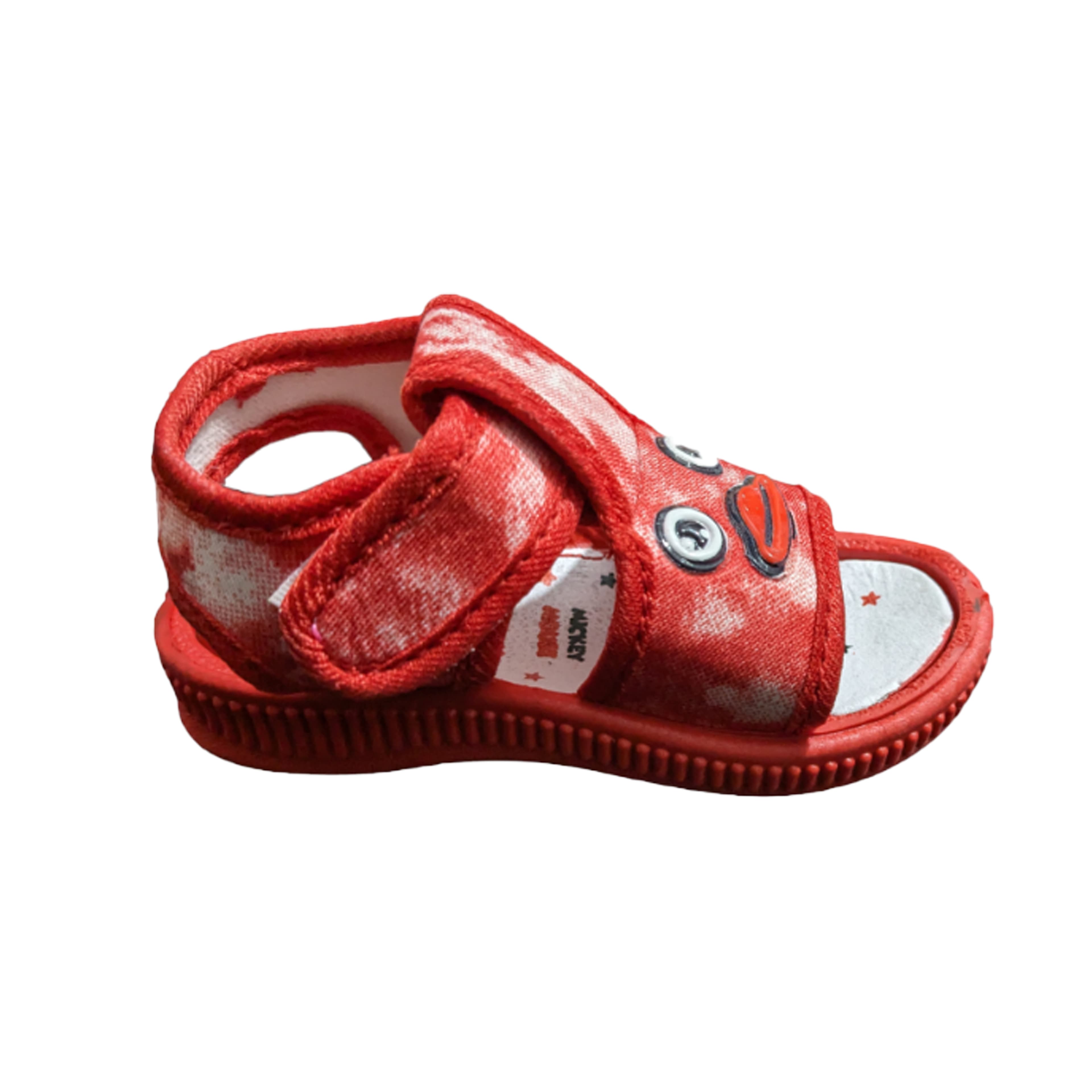 Infant Open-Toe Cartoon Face Sandals with Hook-and-Loop Ankle Strap thumbnail 4