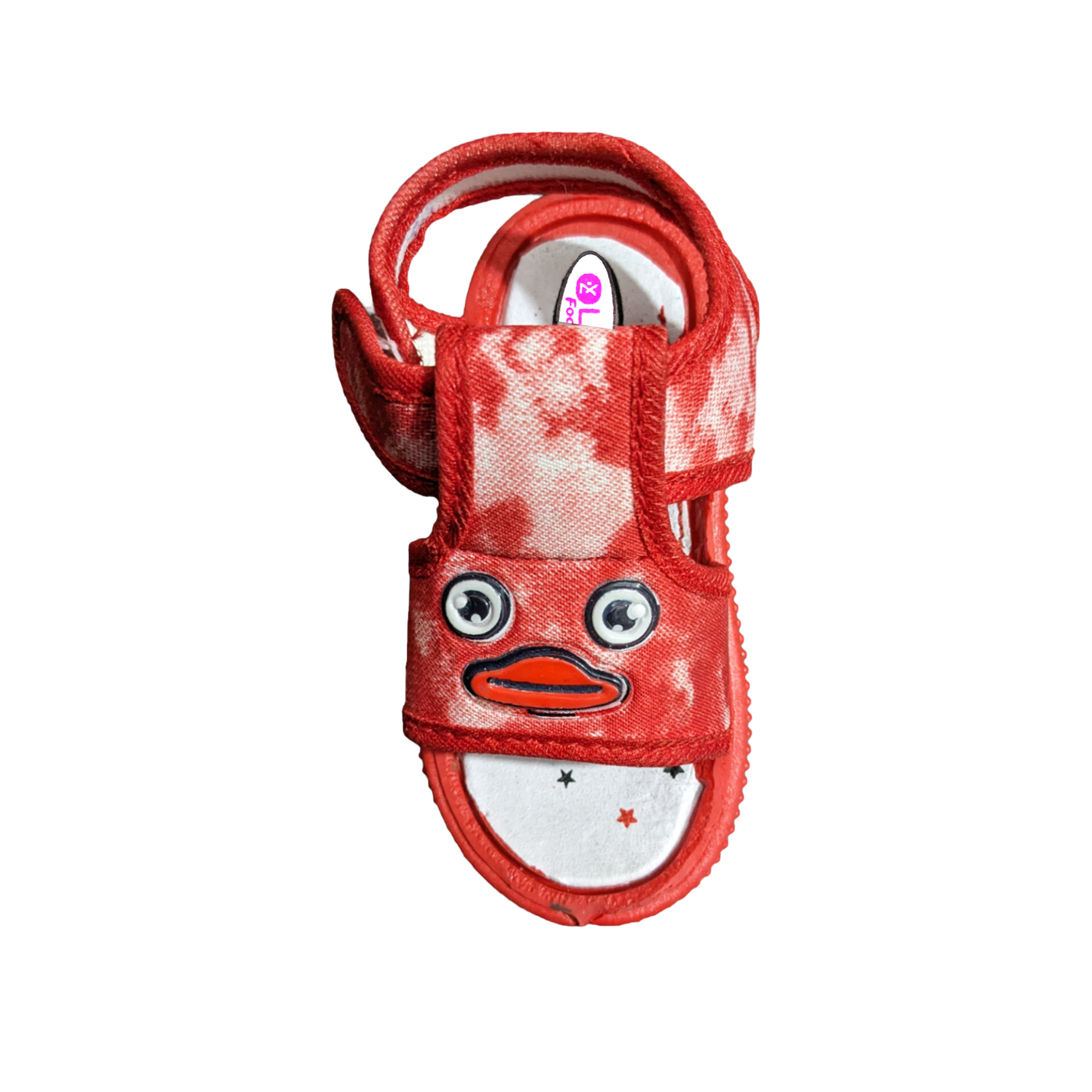 Infant Open-Toe Cartoon Face Sandals with Hook-and-Loop Ankle Strap thumbnail 5