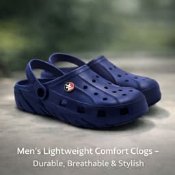 Men’s Ventilated Closed-Toe Clogs with Adjustable Heel Strap