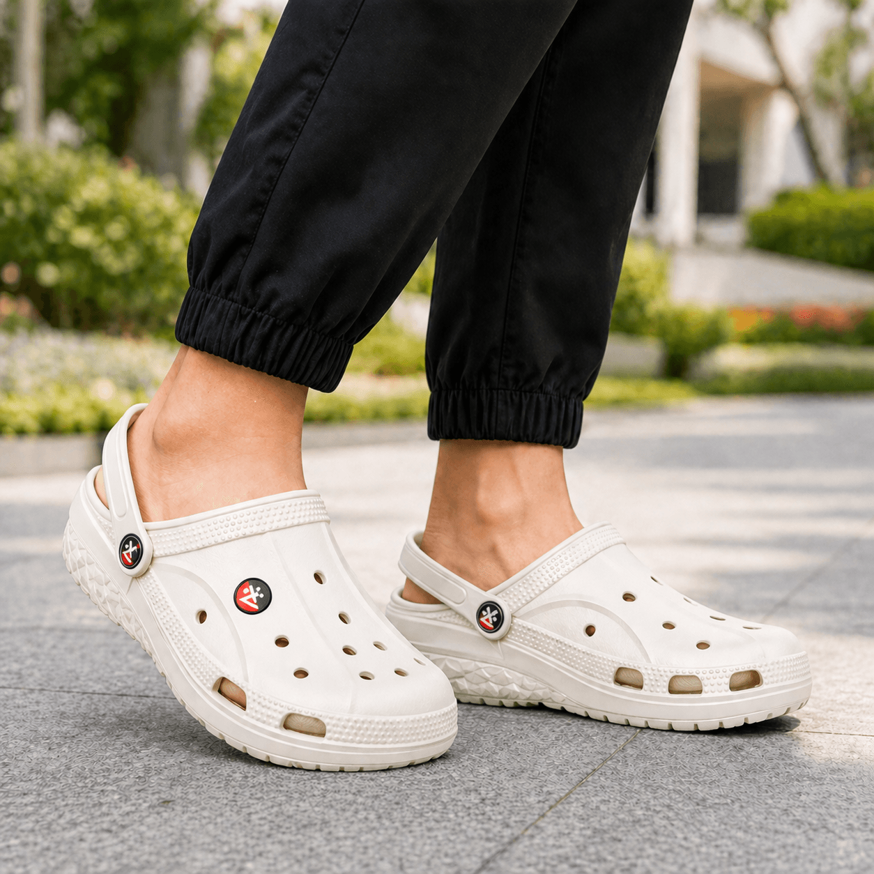 Men’s Perforated Slip-On Clogs with Pivoting Heel Strap thumbnail 2