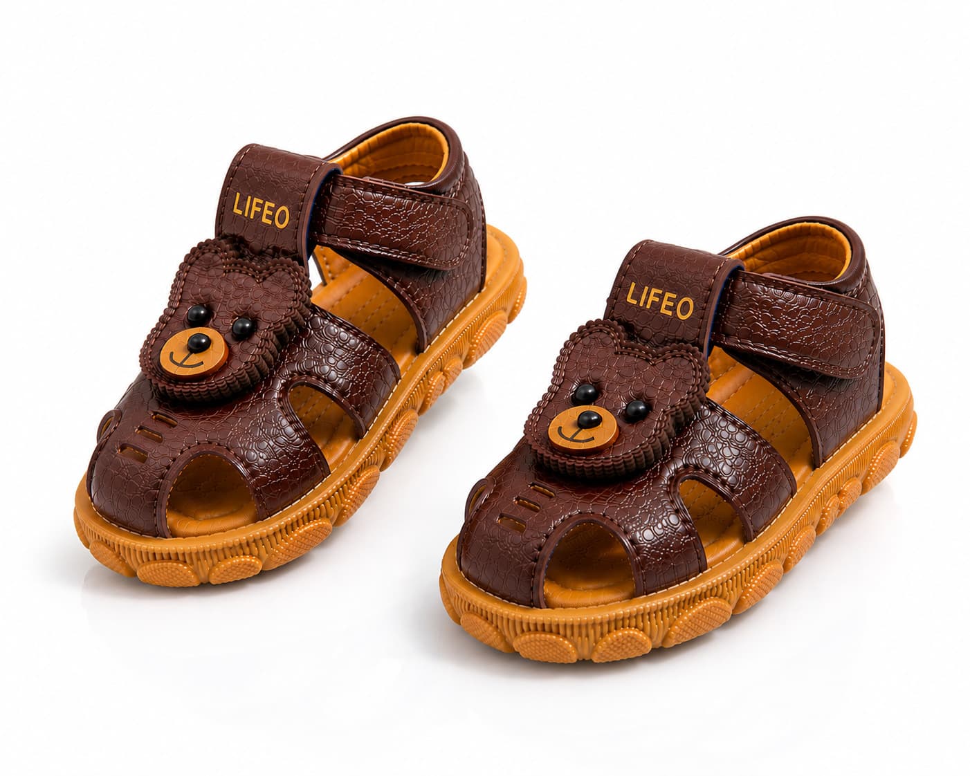 Infant Bear Appliqué Closed-Toe Sandals with Adjustable Hook-and-Loop Strap thumbnail 2