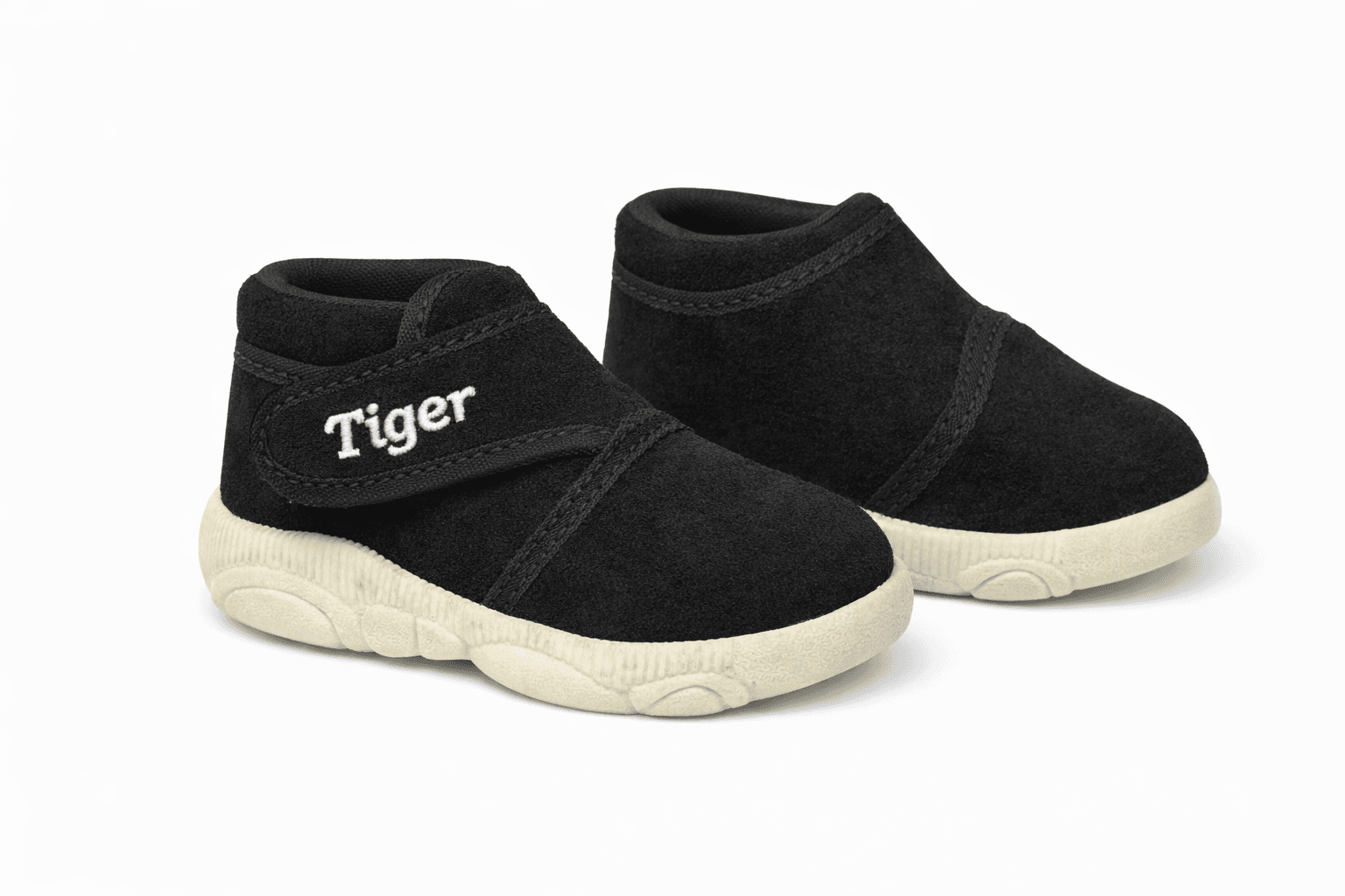 Infant High-Top Booties with Hook-and-Loop Strap and Textured Sole thumbnail 3