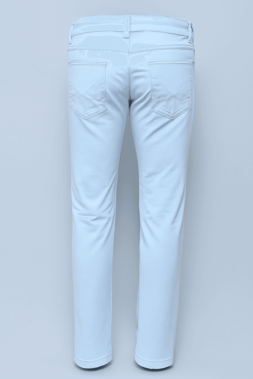 Men Slim Mid Rise White Jeans thumbnail 2