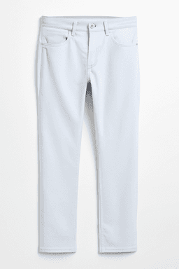 Men Slim Mid Rise White Jeans