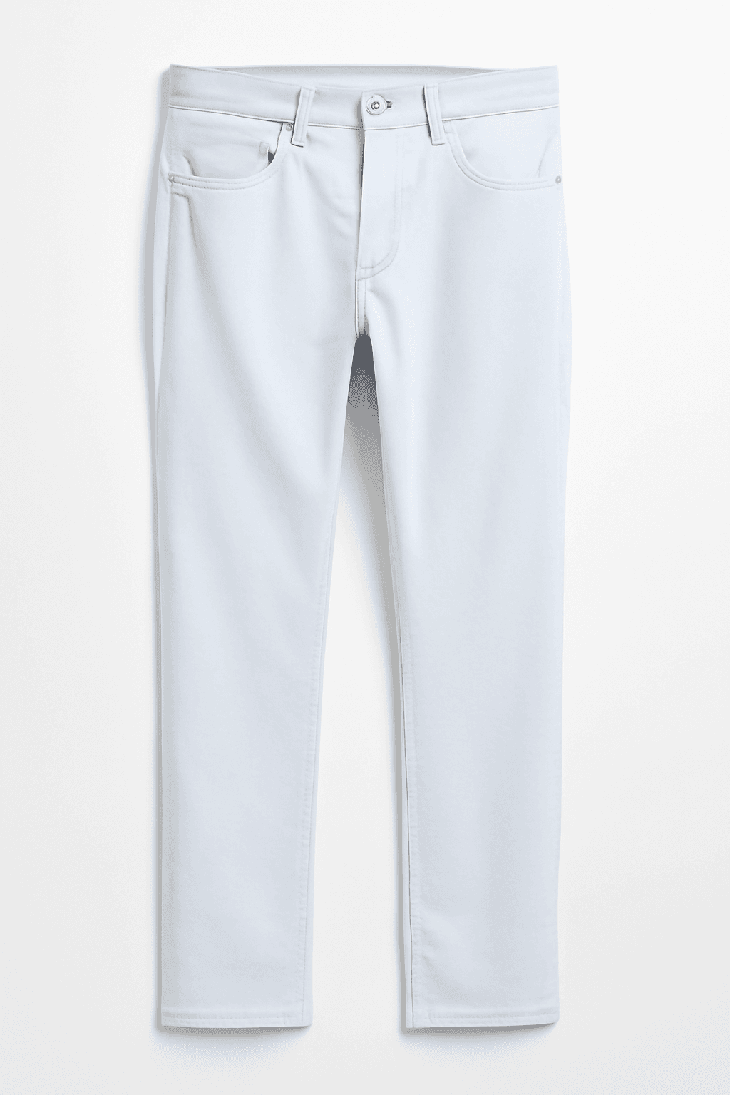 Men Slim Mid Rise White Jeans thumbnail 1