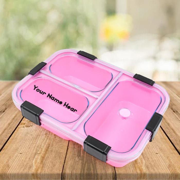 Plastic 3 Compartment Insulated Lunch Box, Lunch Box (1 Pc) thumbnail 2