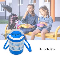 3 layer Adjustable Insulated Tiffin Set of 1, Blue 3 Containers Lunch Box