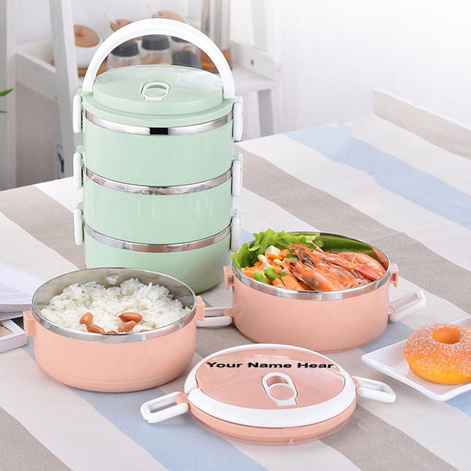 Multi Layer Stainless Steel Hot Lunch Box (3 Layer) thumbnail 9