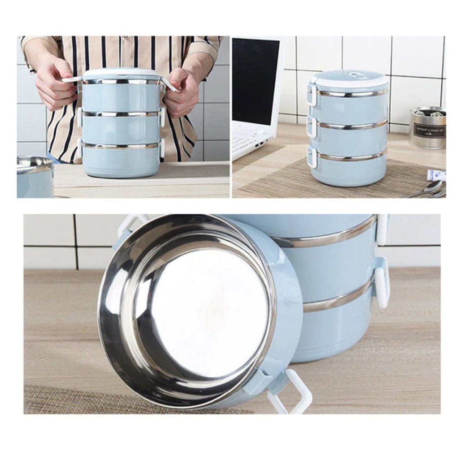Multi Layer Stainless Steel Hot Lunch Box (3 Layer) thumbnail 11