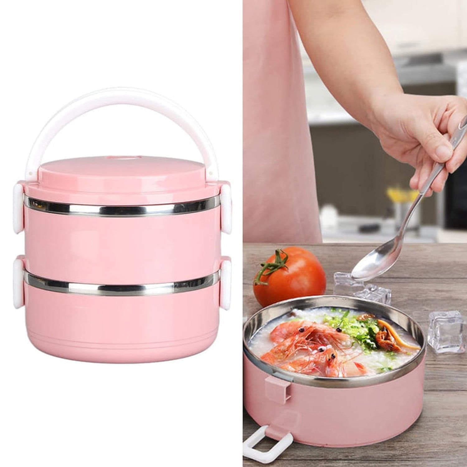 Multi Layer Stainless Steel Hot Lunch Box (2 Layer) thumbnail 3