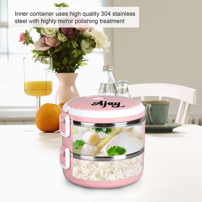 Multi Layer Stainless Steel Hot Lunch Box (2 Layer) thumbnail 5