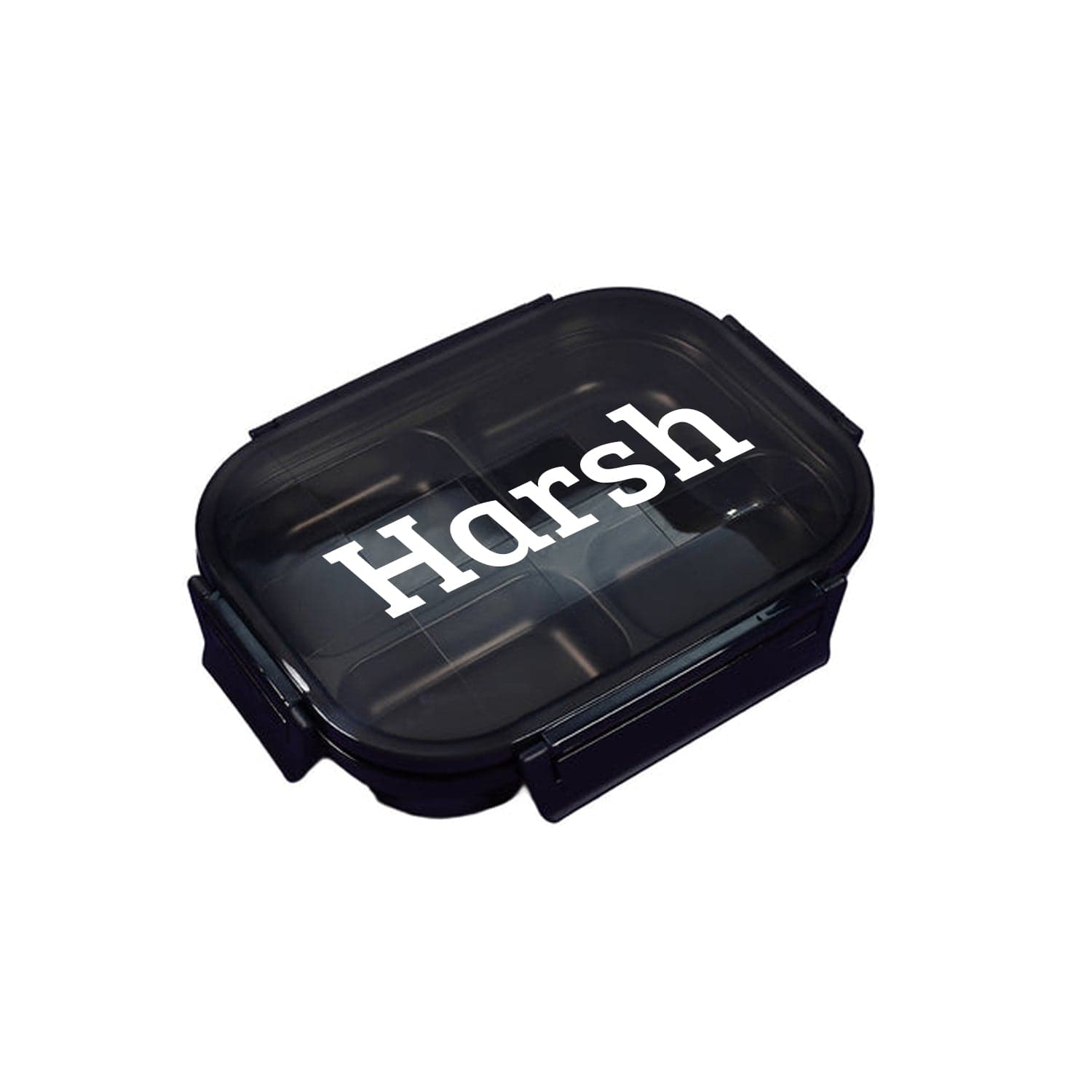 Black Transparent 4 Compartment Lunch Box For Kids And Adults ID-2979a thumbnail 3