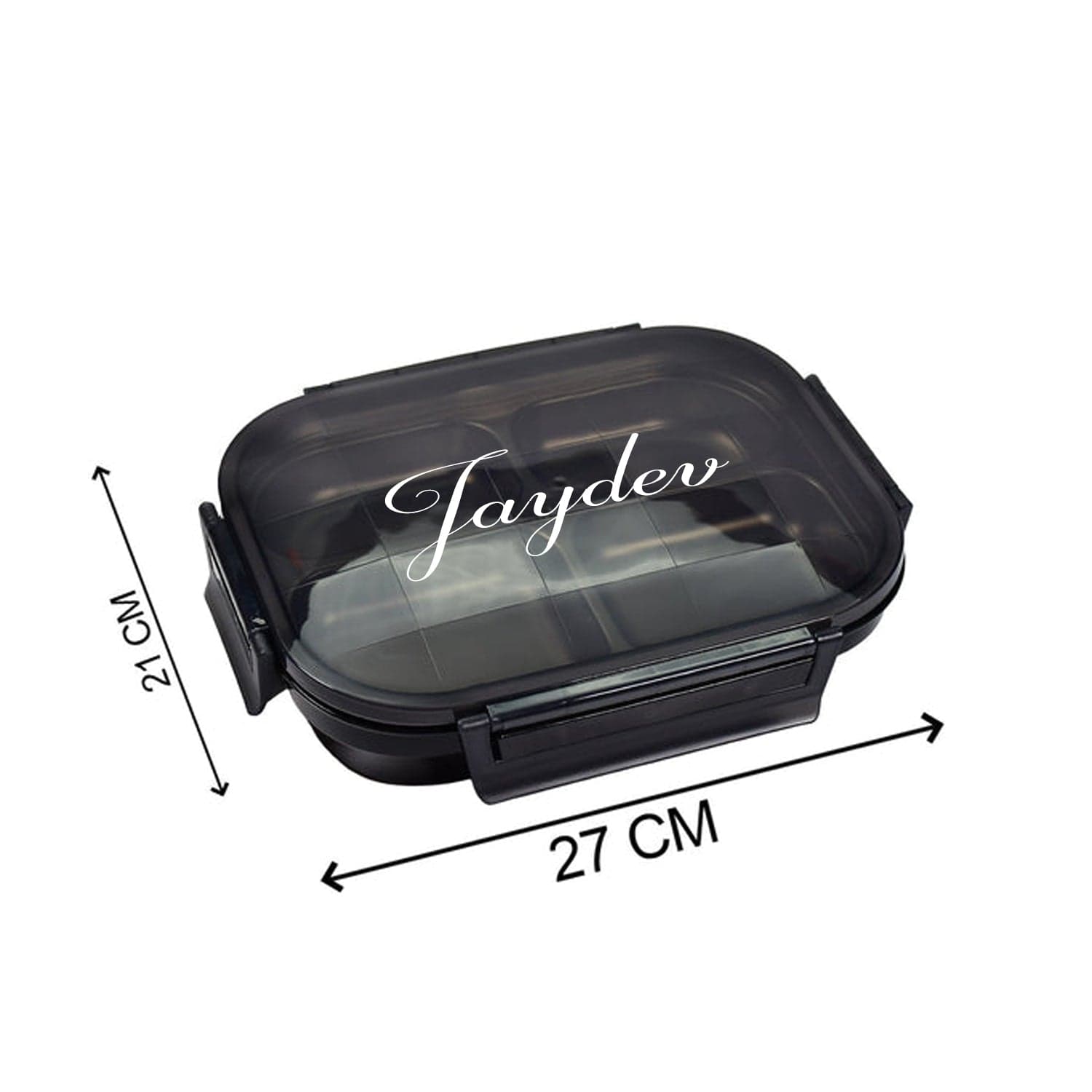 Black Transparent 4 Compartment Lunch Box For Kids And Adults ID-2979a thumbnail 5
