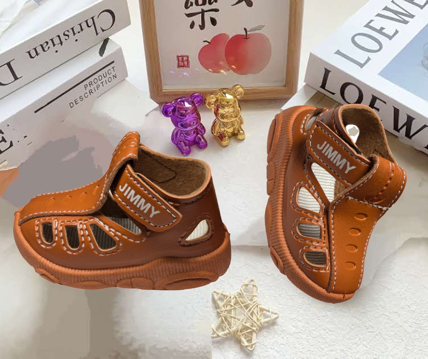 Infant Closed-Toe Cut-Out Sandals with Hook-and-Loop Strap thumbnail 3