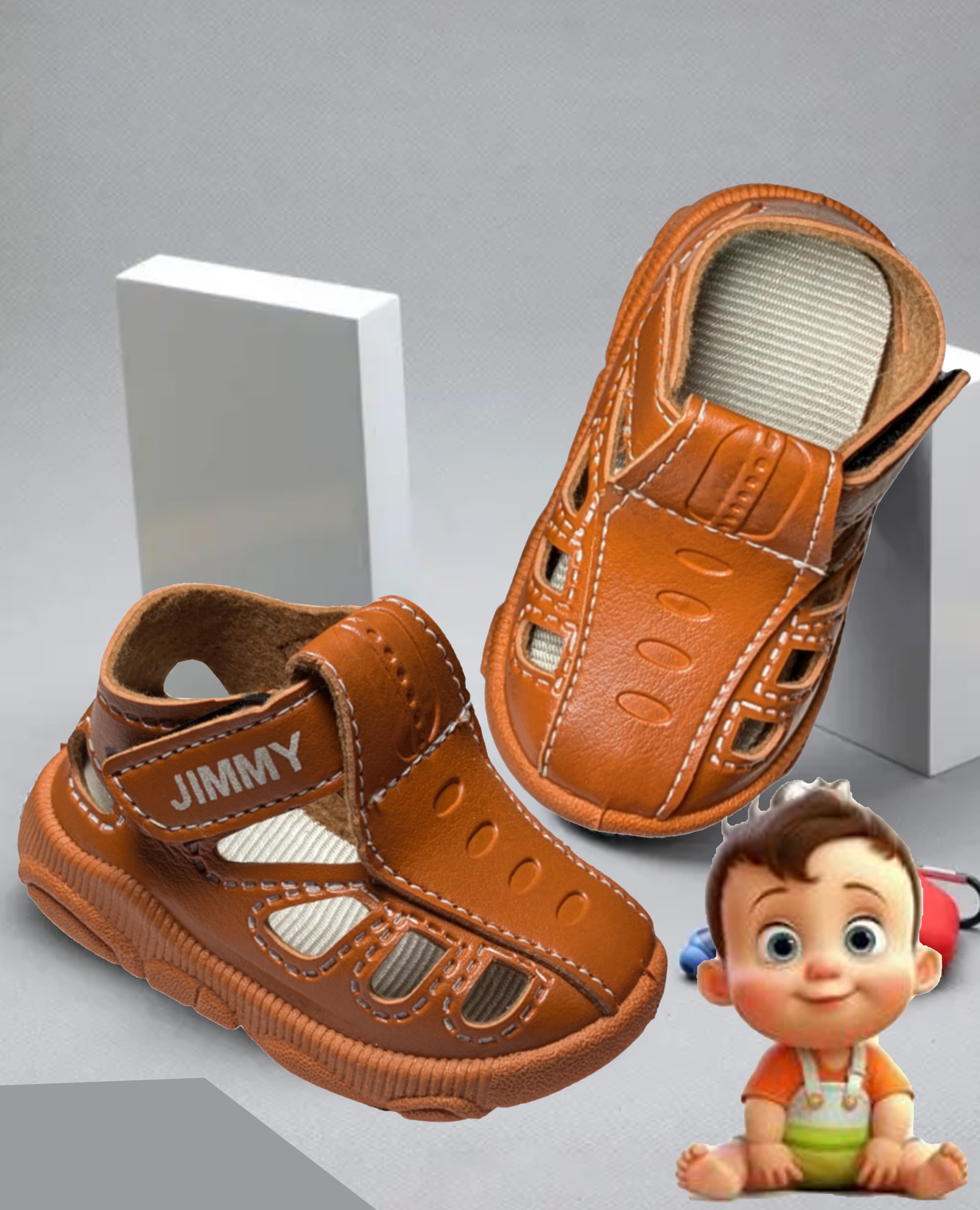 Infant Closed-Toe Cut-Out Sandals with Hook-and-Loop Strap thumbnail 6