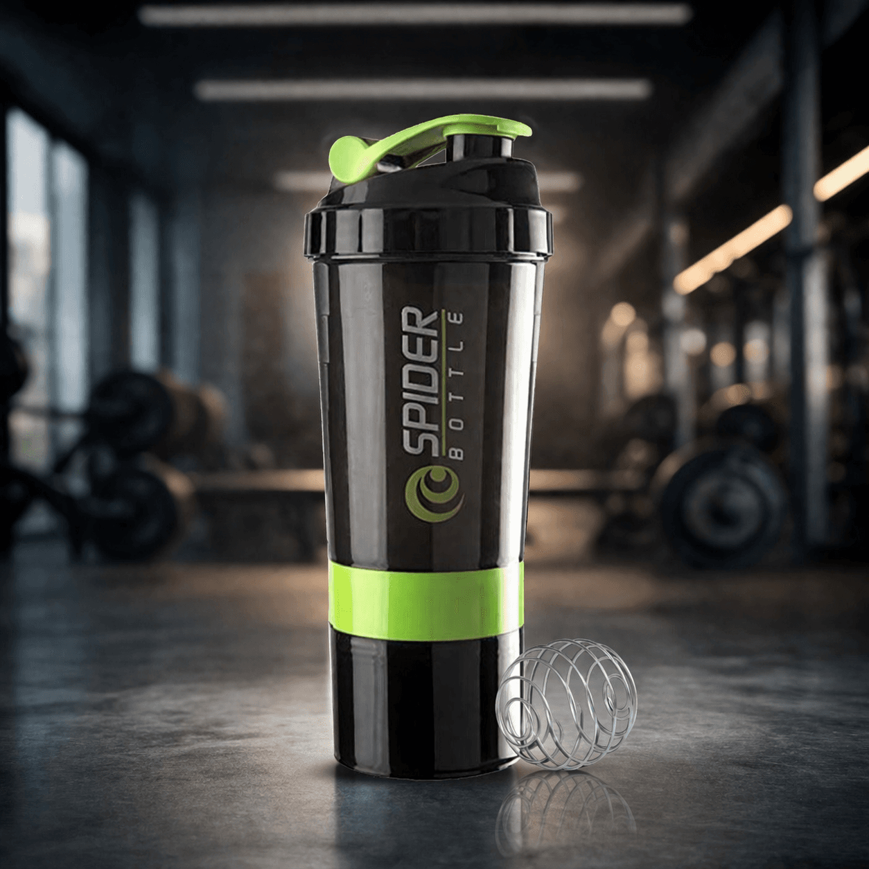 Spider Bottle Premium Protein Shaker – Leak-Proof Gym Bottle With Whisk Ball & Storage Compartment