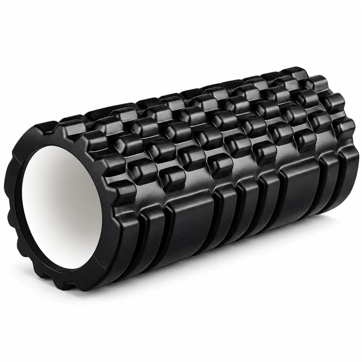 Textured Hollow Foam Roller for Full-Body Self-Massage and Mobility Routines Black & Blue