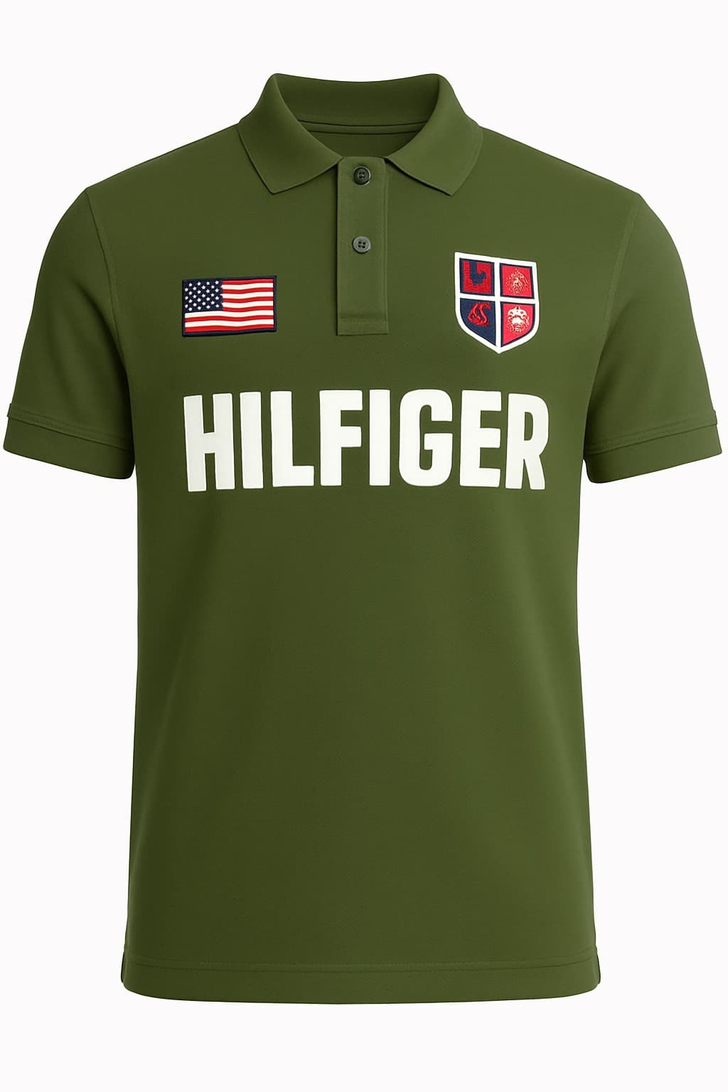 Hilfiger polyster green men tshirt