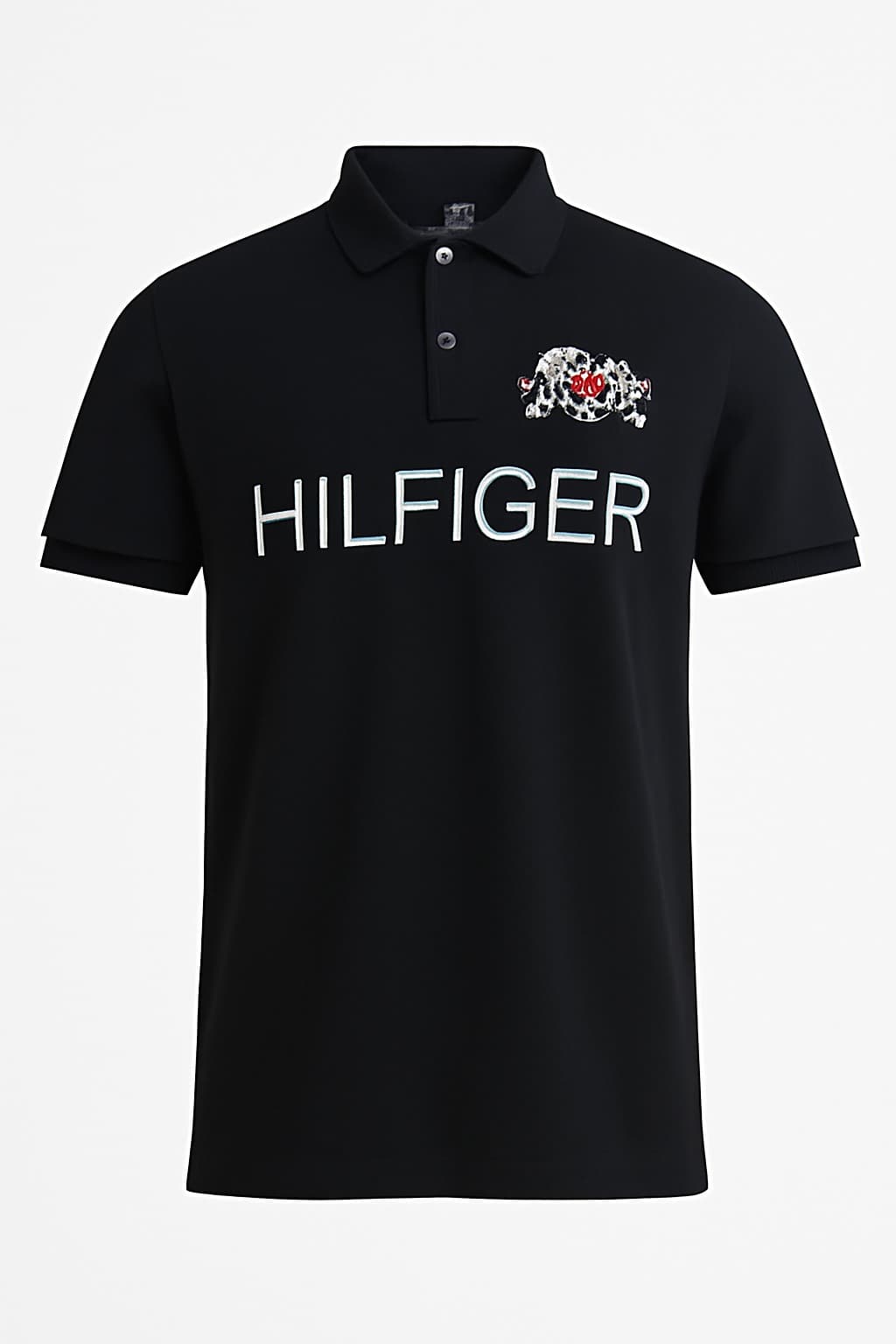Men Solid Polo Neck Pure Cotton Black T-Shirt