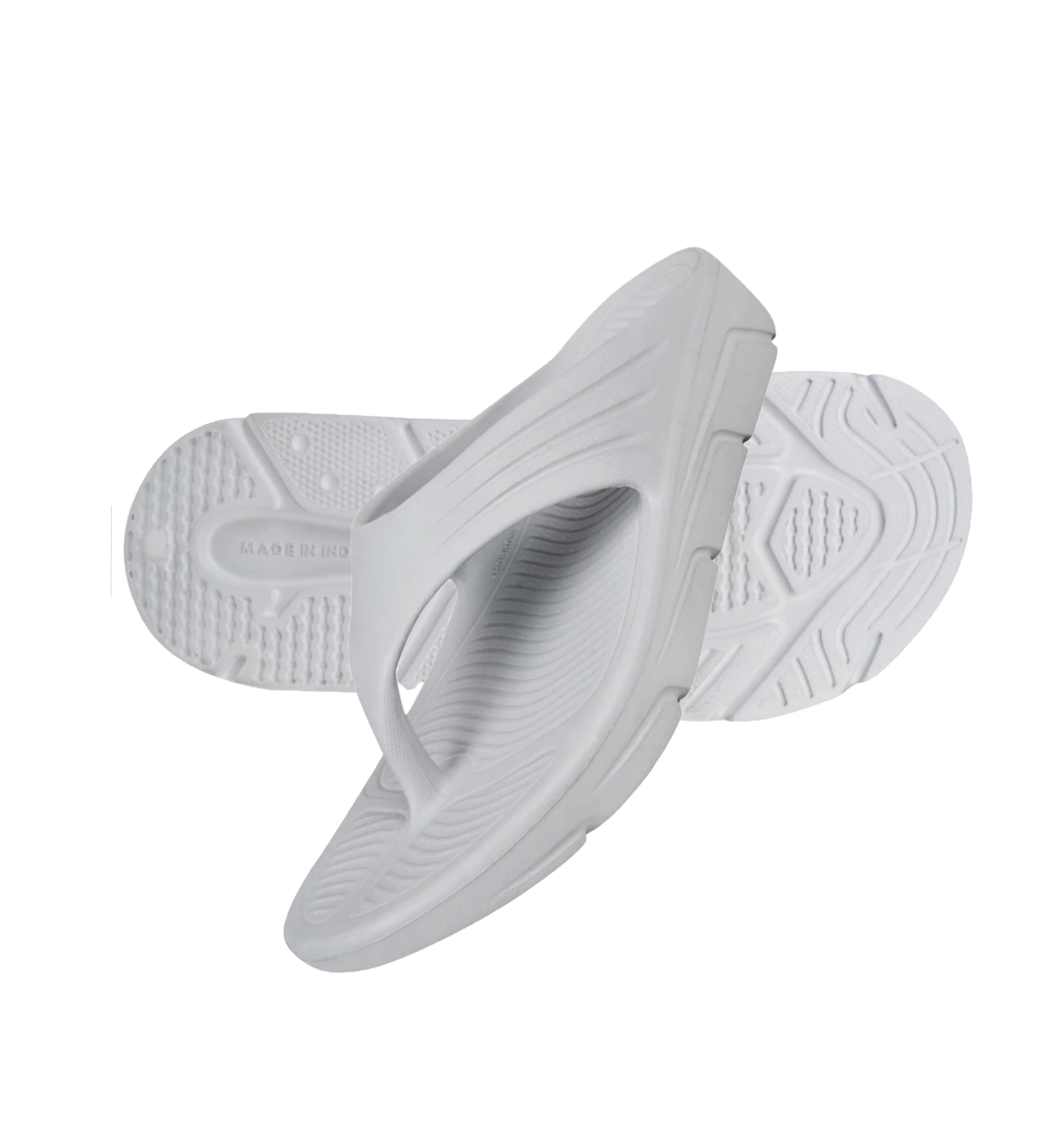 Men’s Textured Thong Flip Flops with Moulded Footbed and Traction Sole