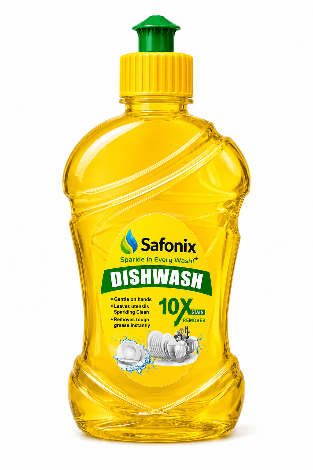 Safonix Dishwash Liquid – 10X Stain Remover, Tough On Grease & Sparkling Clean | Pack Of 2