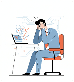 Frustrated seller illustration