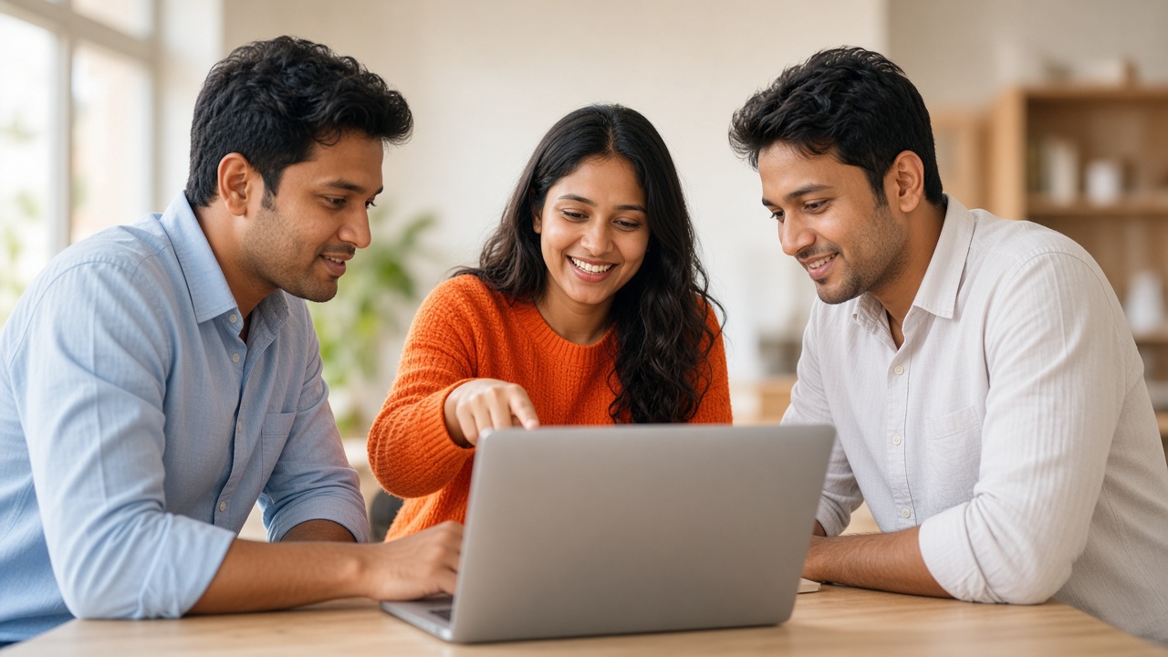 Ierada teammates working together on a laptop